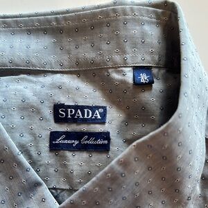 Italian Gray Casual Button Down Shirt with Subtle Pattern